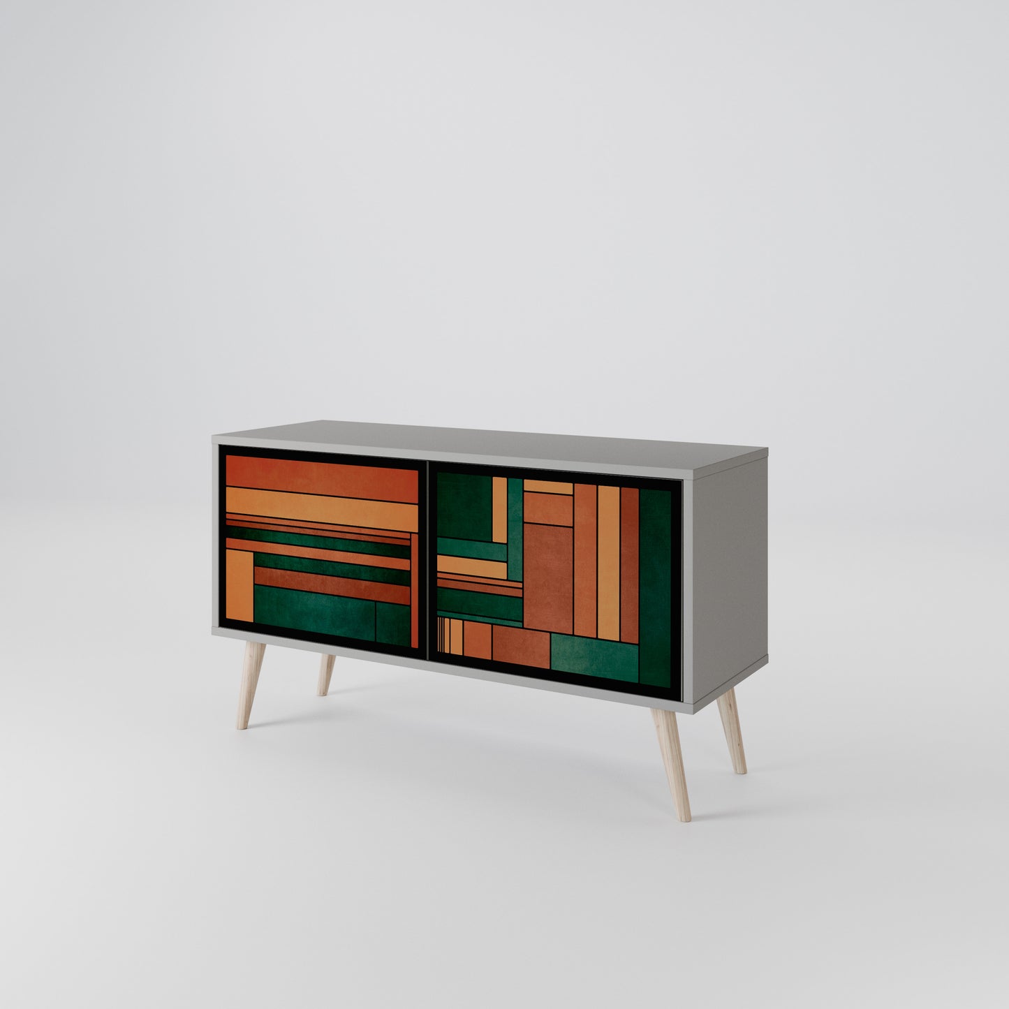 EARTHY FIGURES Compact 2-Door TV Cabinet