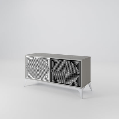 POLYGON ILLUSION Compact 2-Door TV Cabinet