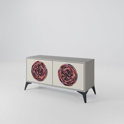 BROWN CIRCLES Mobile TV Compatto a 2 Ante