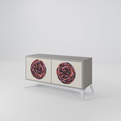 BROWN CIRCLES Mobile TV Compatto a 2 Ante