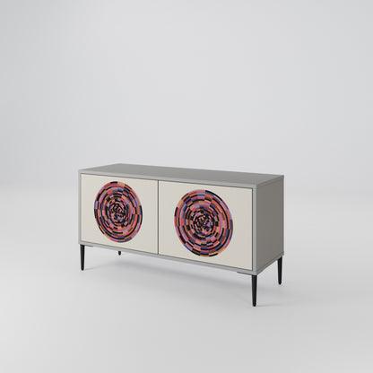BROWN CIRCLES Mobile TV Compatto a 2 Ante