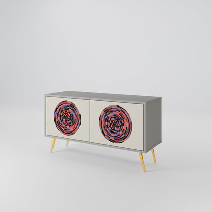 BROWN CIRCLES Mobile TV Compatto a 2 Ante