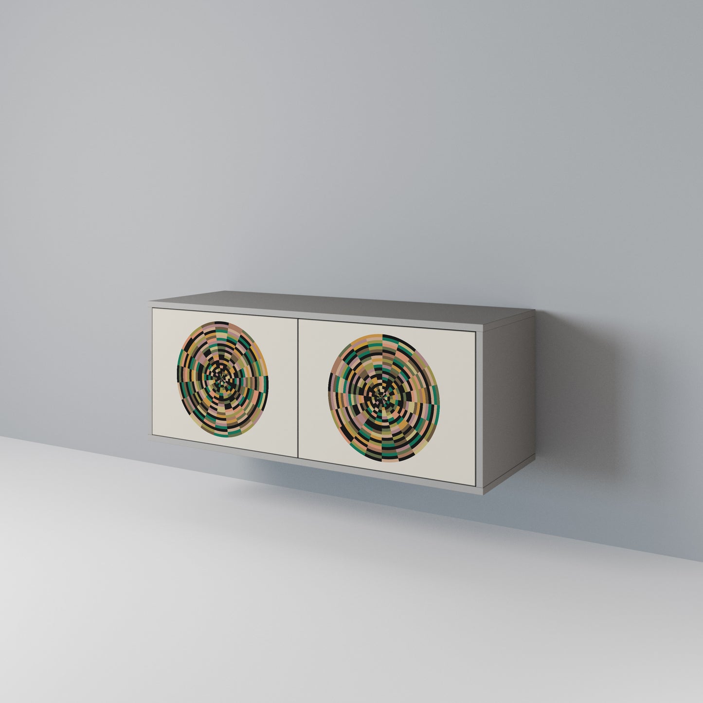 GREEN CIRCLES Compact 2-Door TV Cabinet