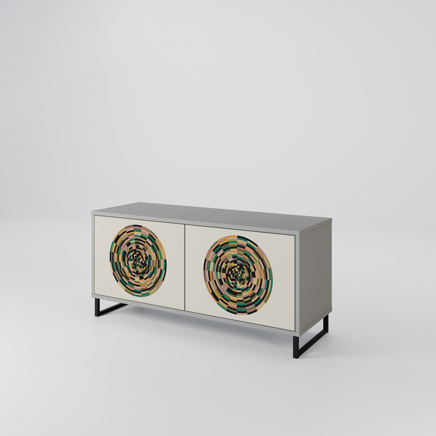 GREEN CIRCLES Compact 2-Door TV Cabinet