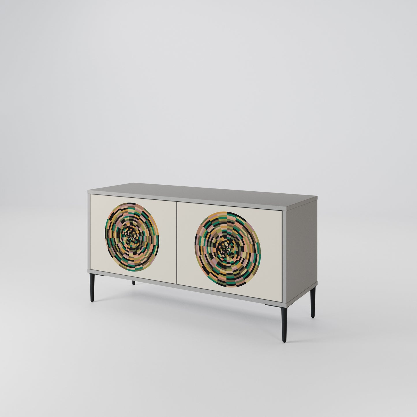 GREEN CIRCLES Compact 2-Door TV Cabinet