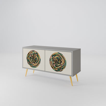 GREEN CIRCLES Mobile TV Compatto a 2 Ante