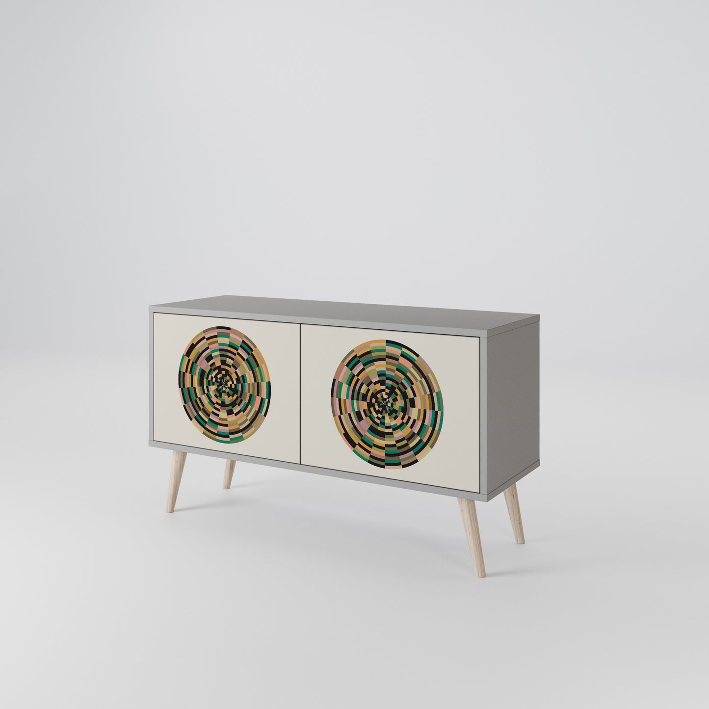 GREEN CIRCLES Compact 2-Door TV Cabinet