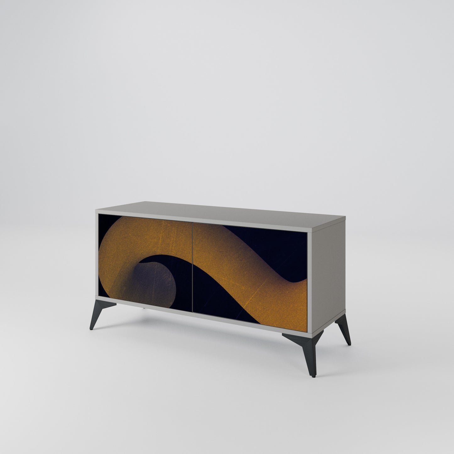 HOLLOW TIME Compact 2-Door TV Cabinet