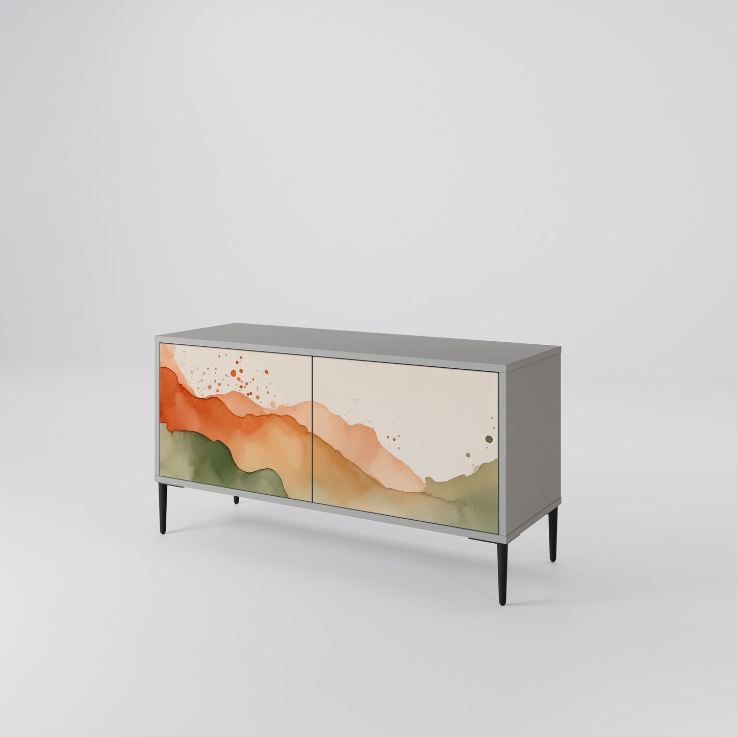 WATERCOLOUR PEAKS Compact 2-Door TV Cabinet