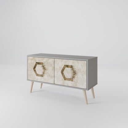 HEXAGONAL SHAPES Mobile TV Compatto a 2 Ante