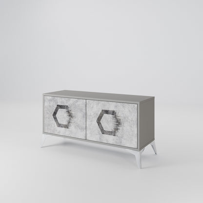 HEXAGONAL FIGURES Mobile TV Compatto a 2 Ante