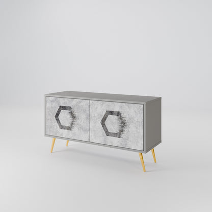 HEXAGONAL FIGURES Mobile TV Compatto a 2 Ante