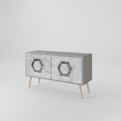 HEXAGONAL FIGURES Mobile TV Compatto a 2 Ante