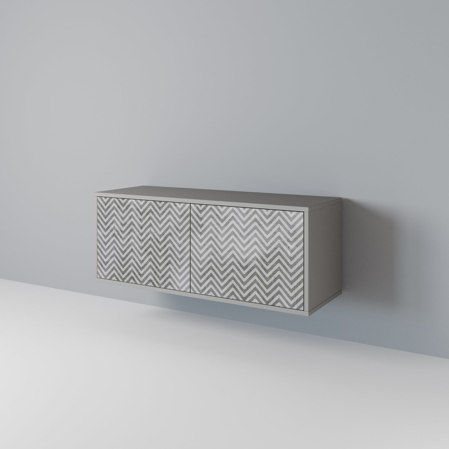 CONCRETE ZIG ZAG Compact 2-Door TV Cabinet