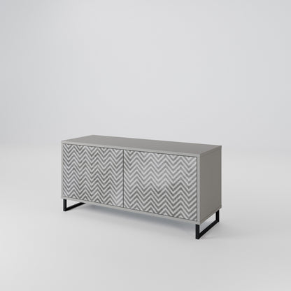 CONCRETE ZIG ZAG Mobile TV Compatto a 2 Ante