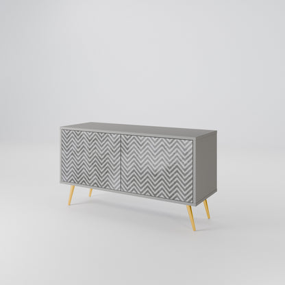 CONCRETE ZIG ZAG Mobile TV Compatto a 2 Ante