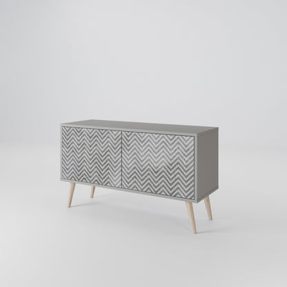 CONCRETE ZIG ZAG Mobile TV Compatto a 2 Ante