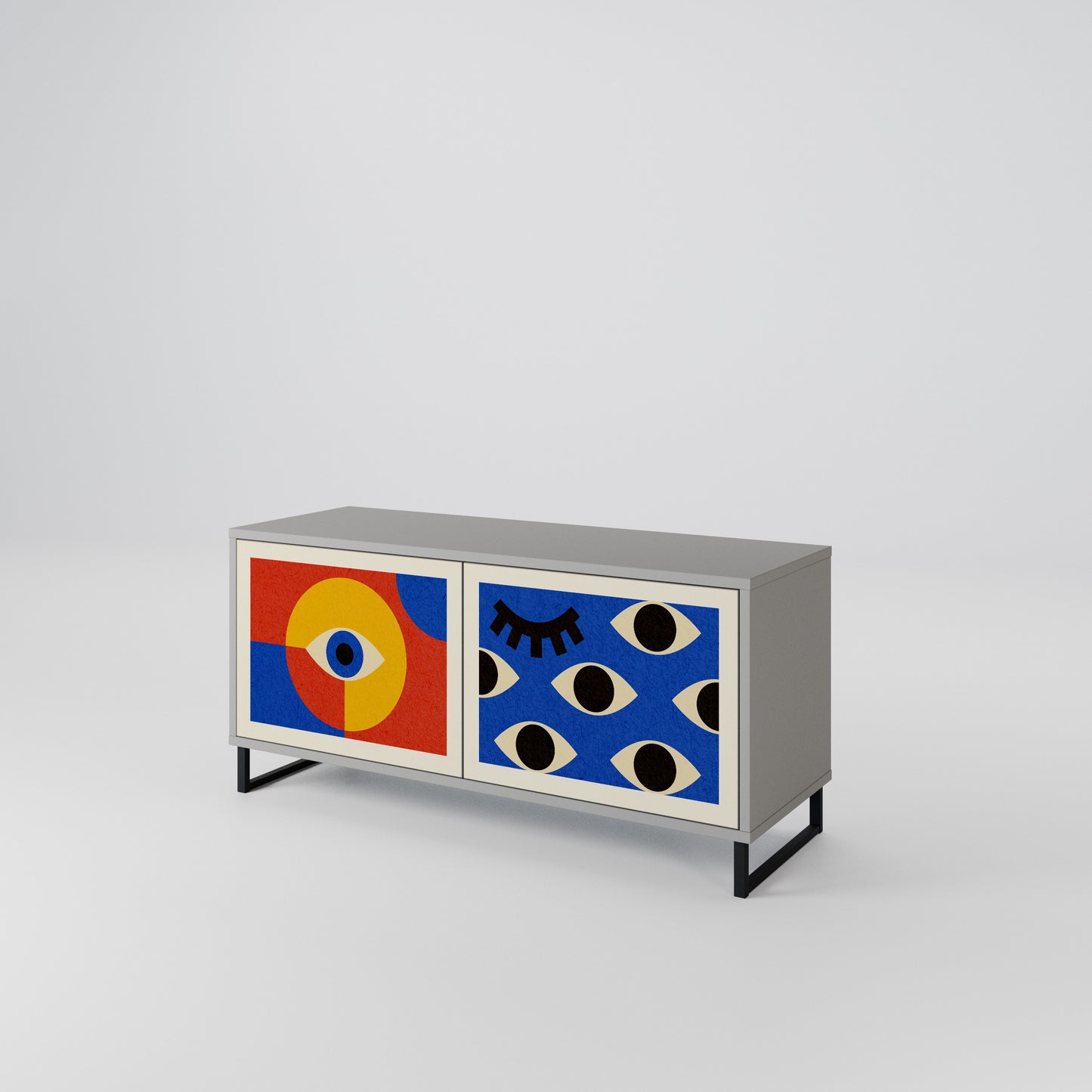 GEOMETRIC EYES Compact 2-Door TV Cabinet