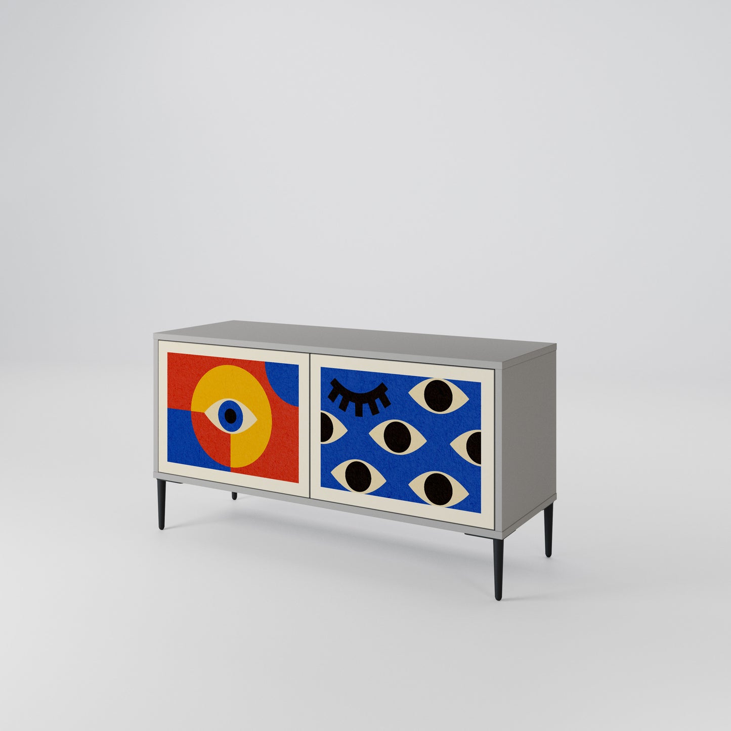 GEOMETRIC EYES Compact 2-Door TV Cabinet