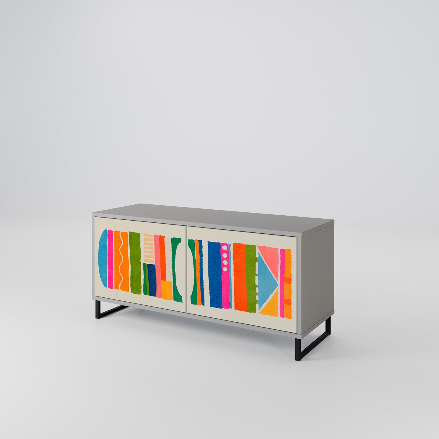 GEOMETRIC SHINE Compact 2-Door TV Cabinet