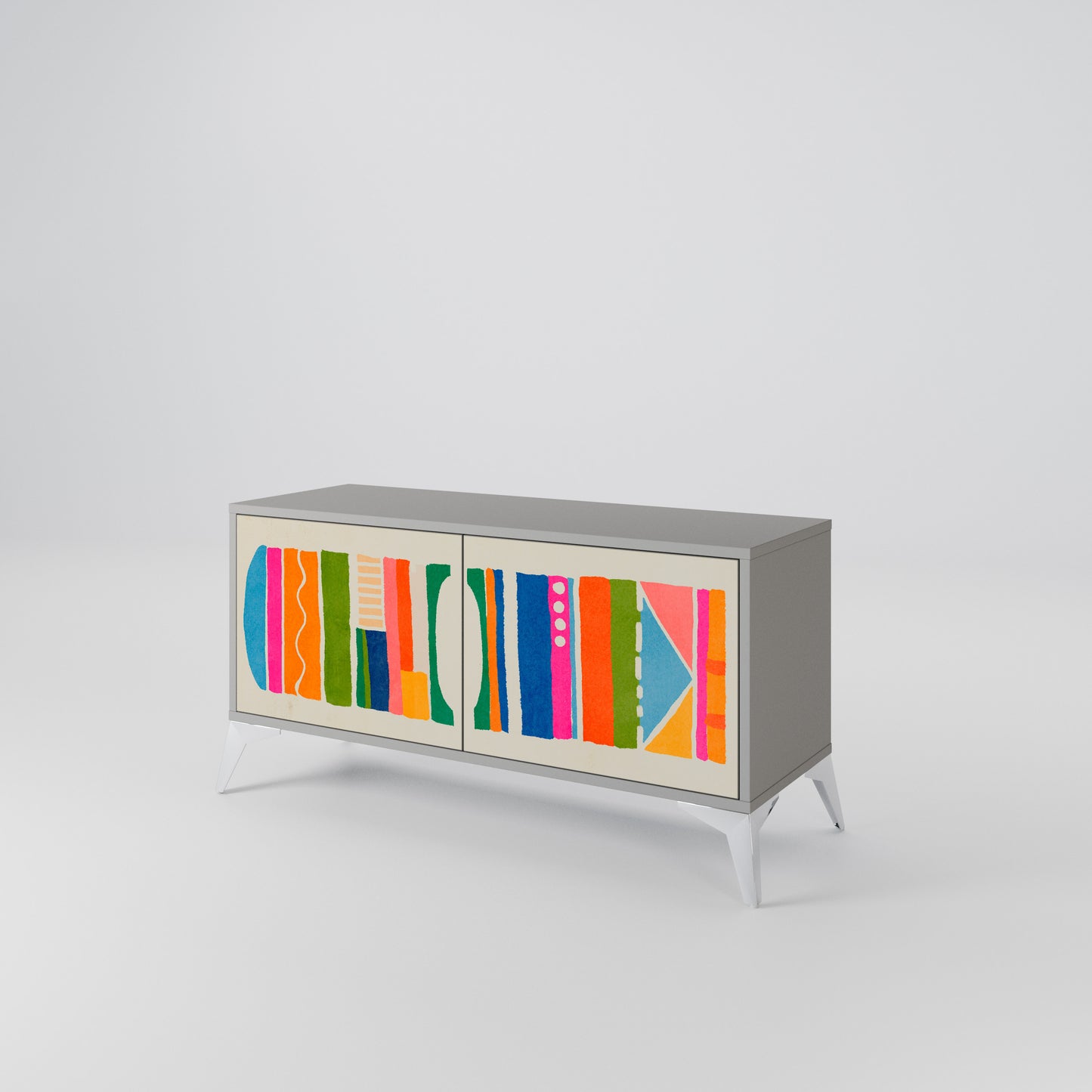 GEOMETRIC SHINE Compact 2-Door TV Cabinet