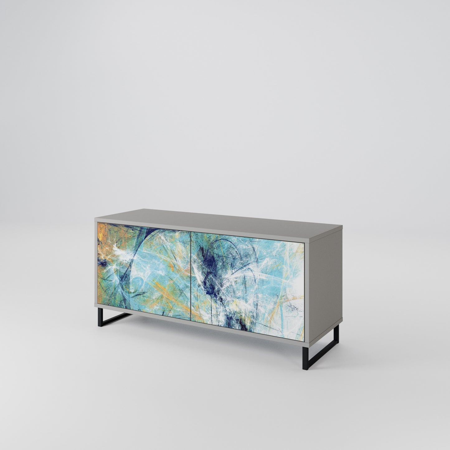 ABSTRACT THOUGHTS Compact 2-Door TV Cabinet