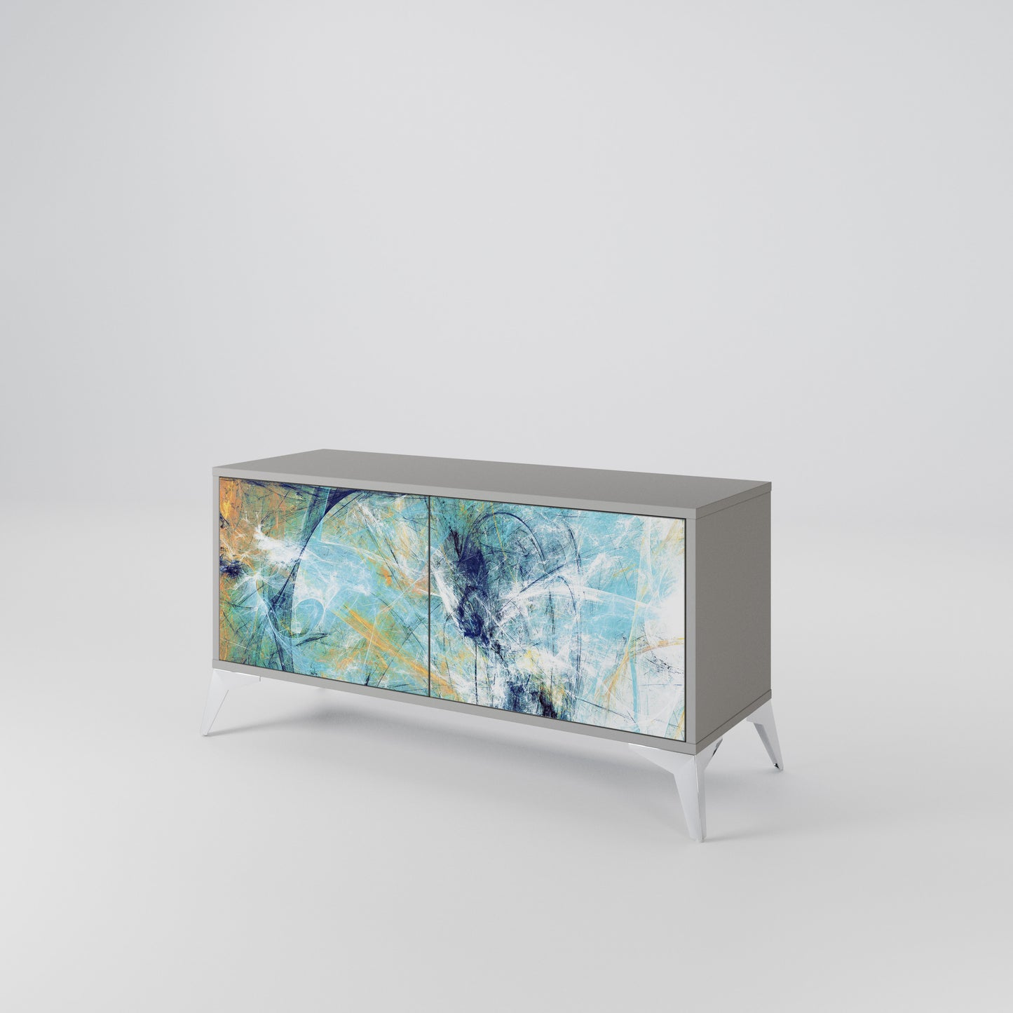 ABSTRACT THOUGHTS Compact 2-Door TV Cabinet