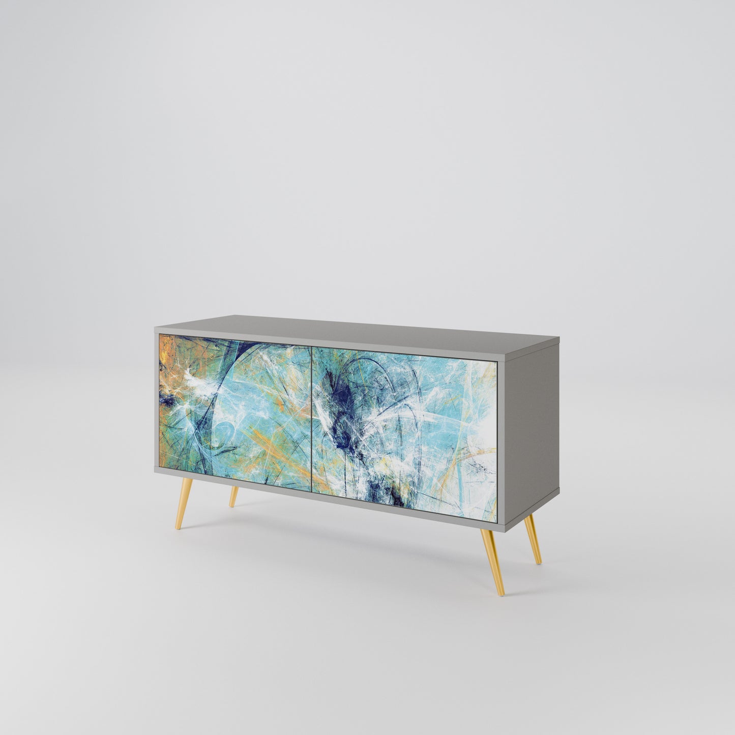 ABSTRACT THOUGHTS Compact 2-Door TV Cabinet