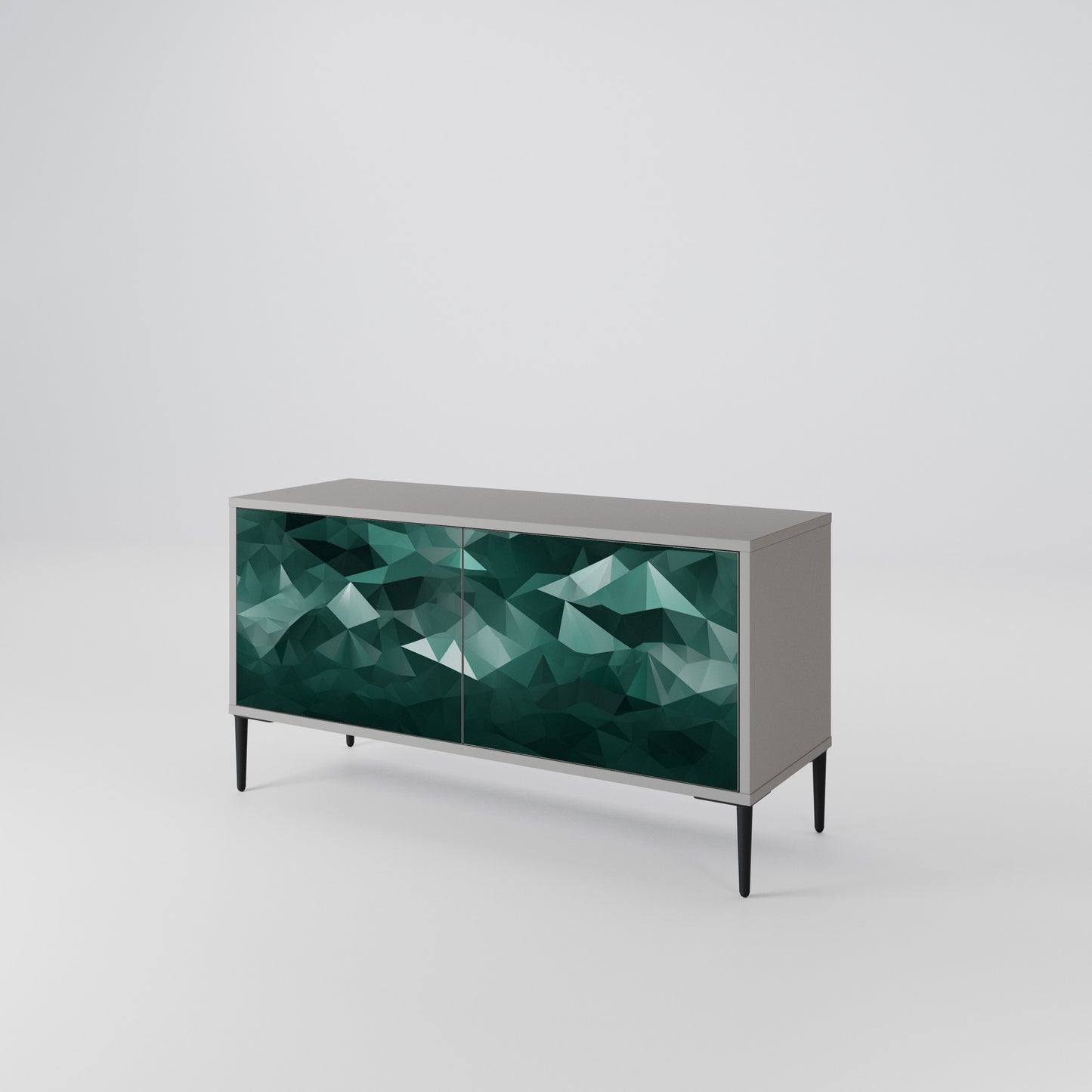 POLYGONAL FLOATING Compact 2-Door TV Cabinet