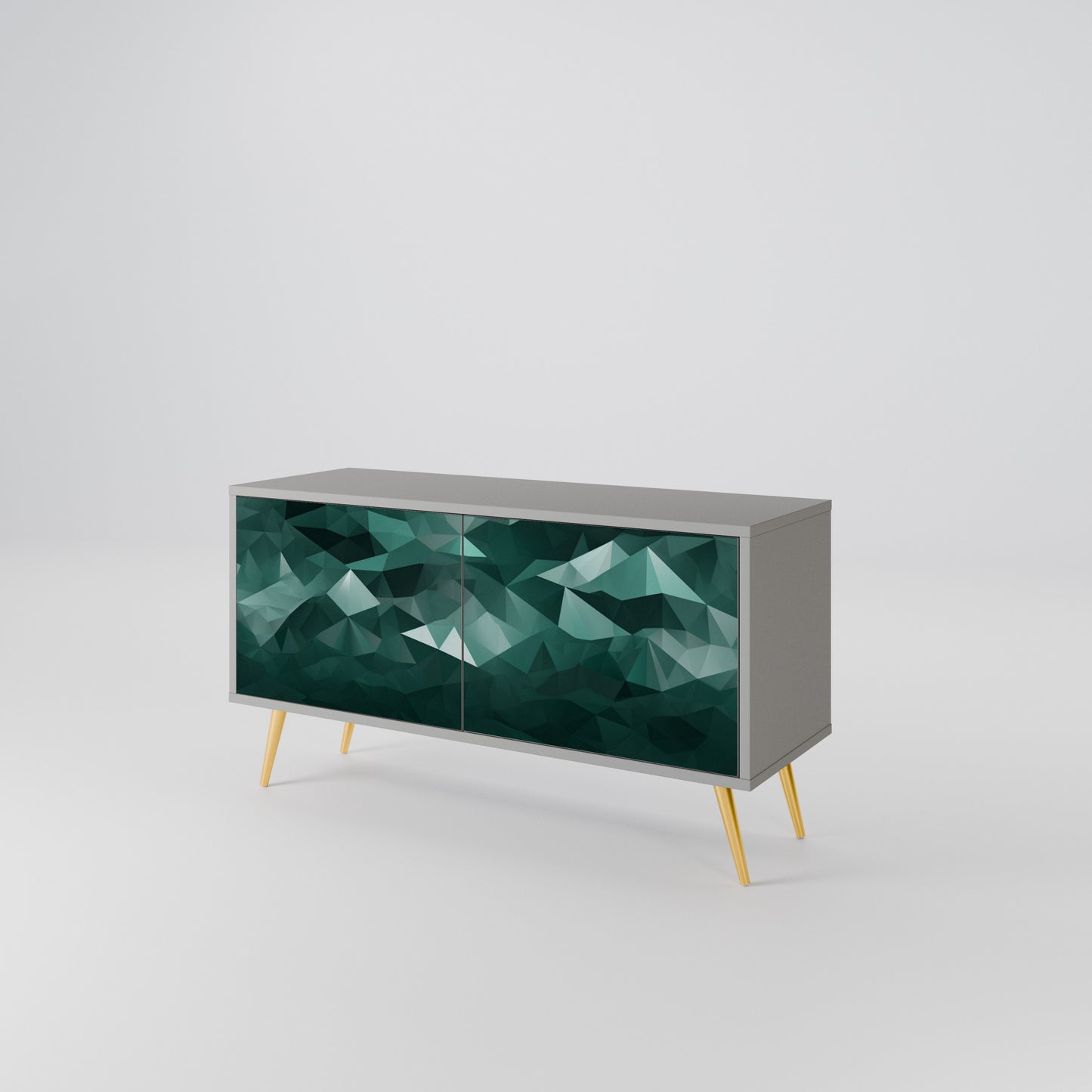 POLYGONAL FLOATING Compact 2-Door TV Cabinet