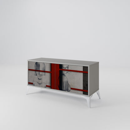 GRAY FIGURES Compact 2-Door TV Cabinet
