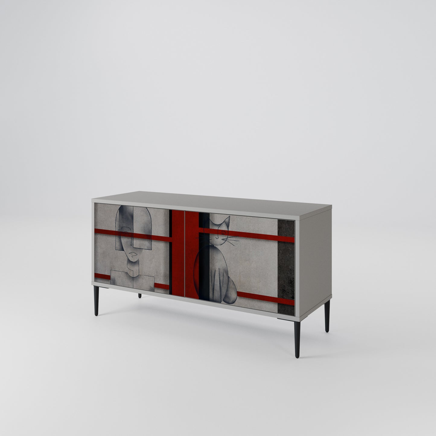 GRAY FIGURES Compact 2-Door TV Cabinet