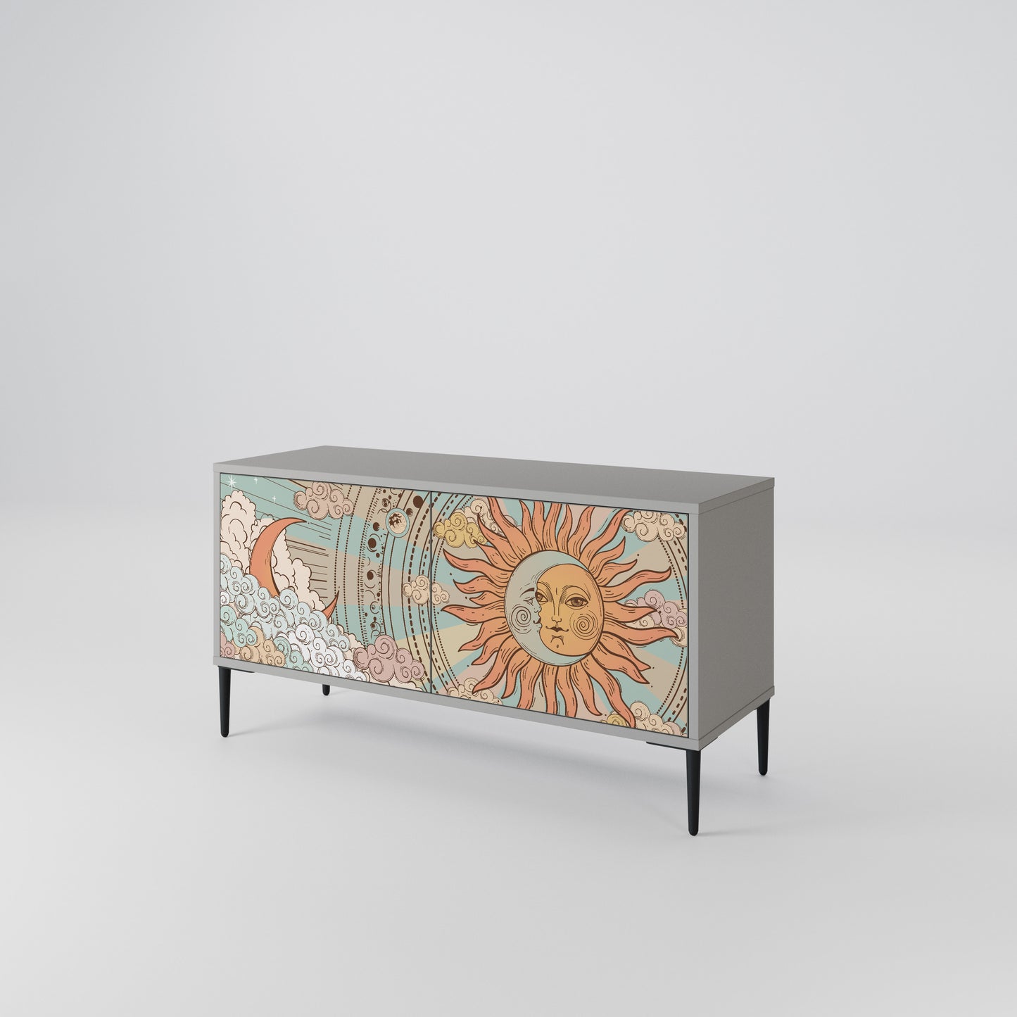 MYSTICAL STRUCTURE Compact 2-Door TV Cabinet