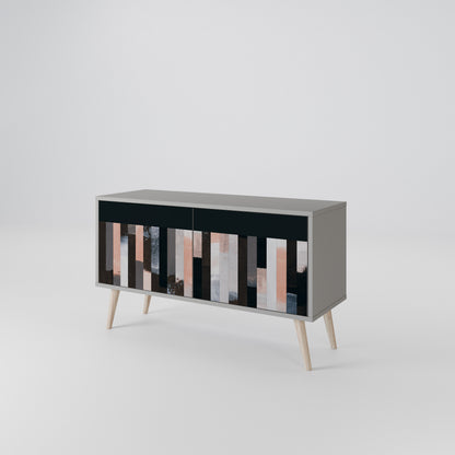COLLAGE OF RECTANGLES Compact 2-Door TV Cabinet
