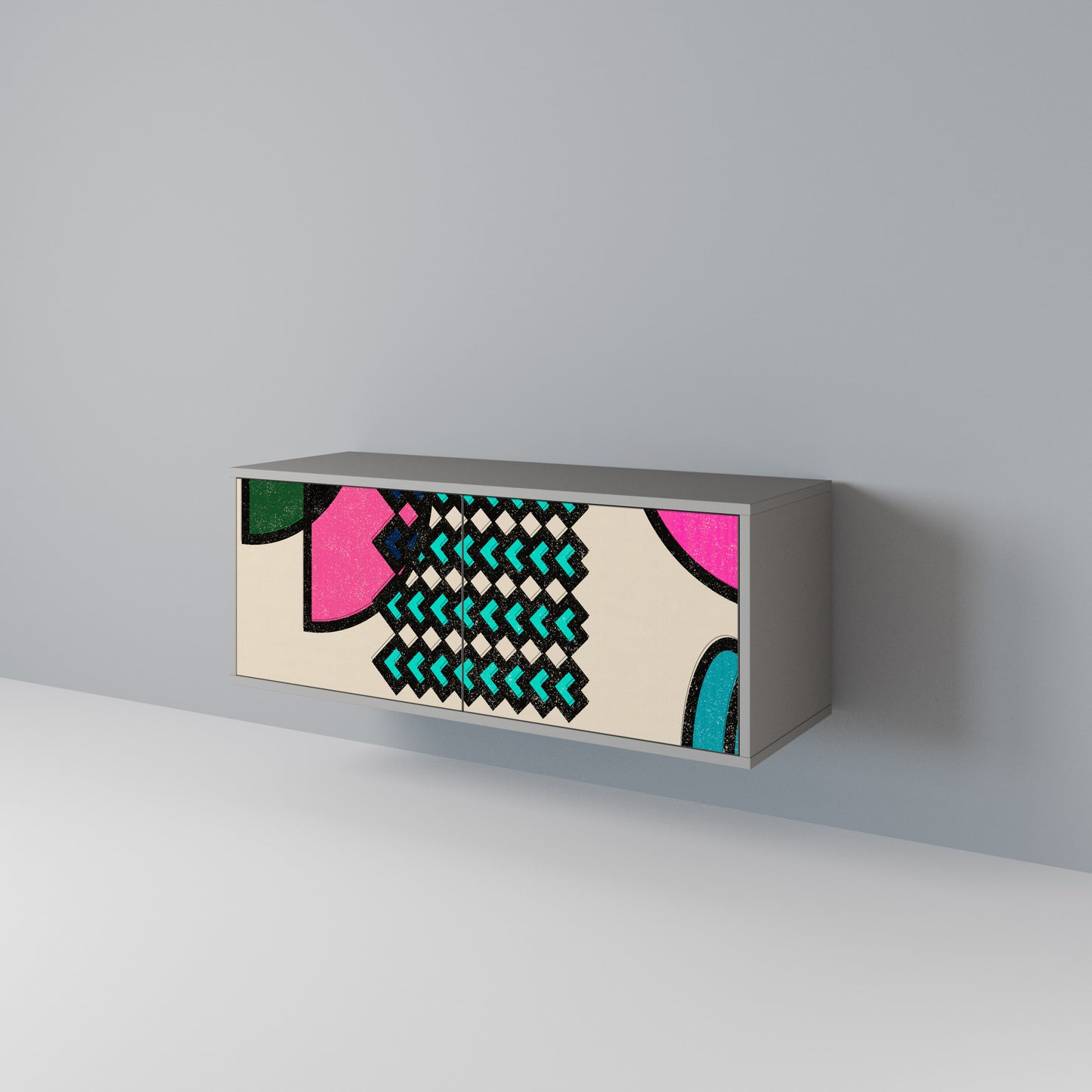 GEOMETRIC RHAPSODY Compact 2-Door TV Cabinet