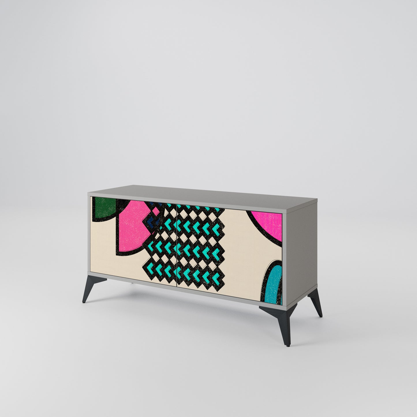 GEOMETRIC RHAPSODY Compact 2-Door TV Cabinet
