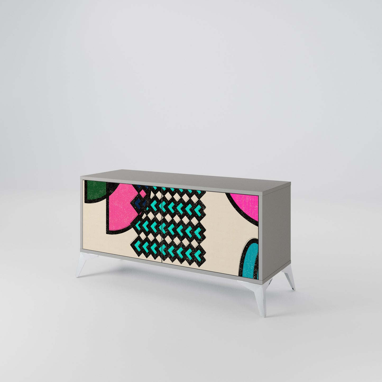 GEOMETRIC RHAPSODY Compact 2-Door TV Cabinet