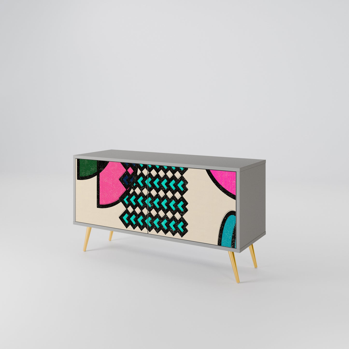 GEOMETRIC RHAPSODY Compact 2-Door TV Cabinet