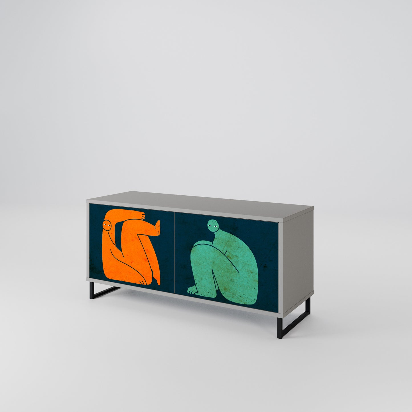 TOGETHER BUT SEPARATELY Compact 2-Door TV Cabinet