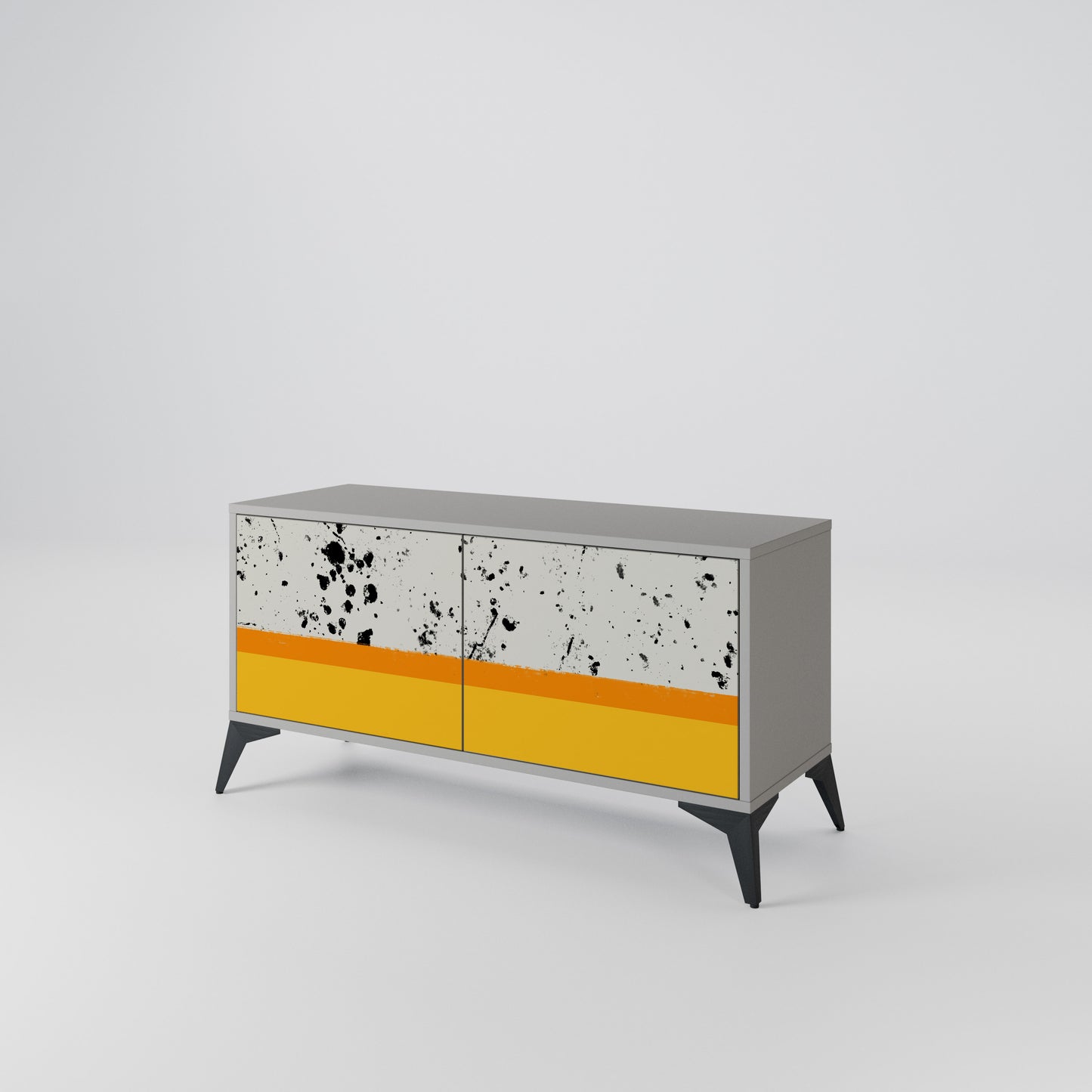 DYED BY ORANGE Compact 2-Door TV Cabinet