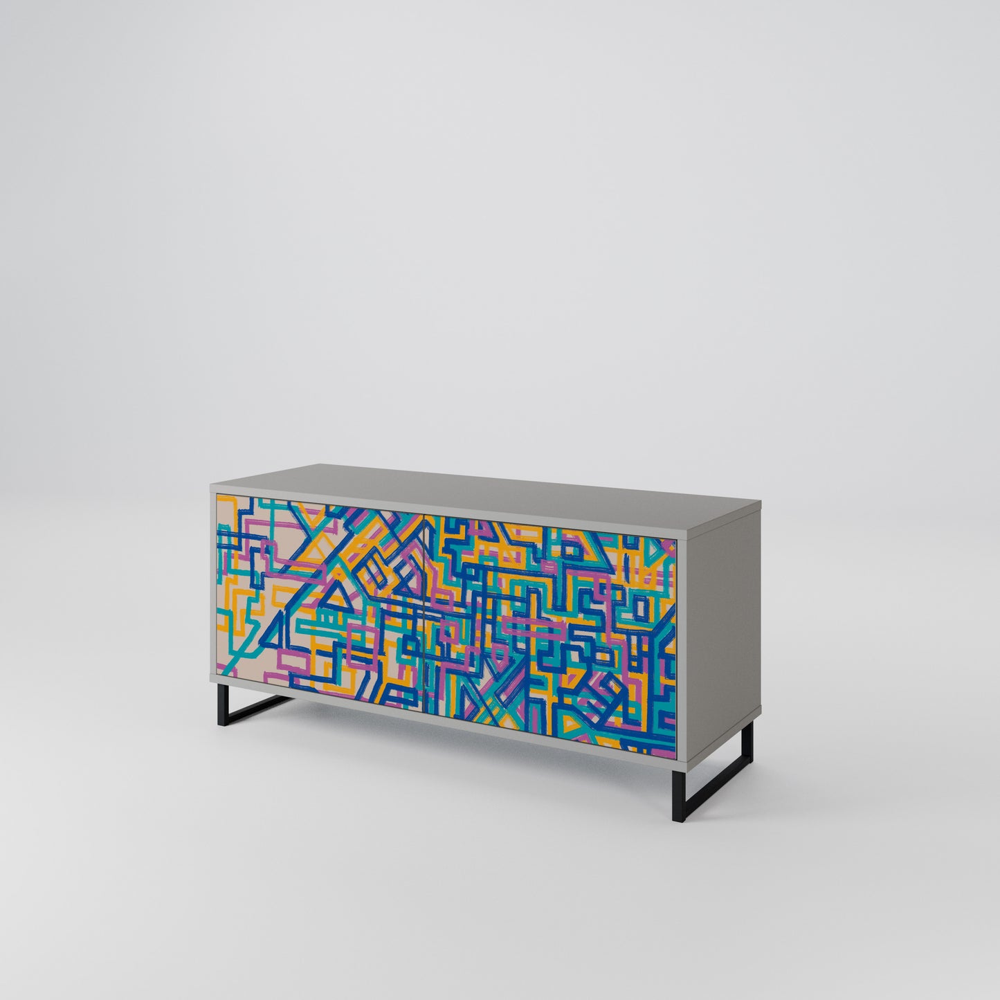 MEMORIES MAP Compact 2-Door TV Cabinet