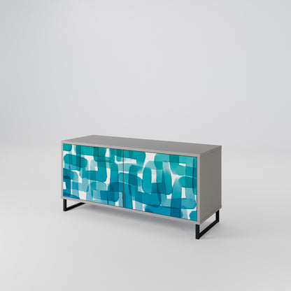 TURQUOISE RECTANGLES Mobile TV Compatto a 2 Ante