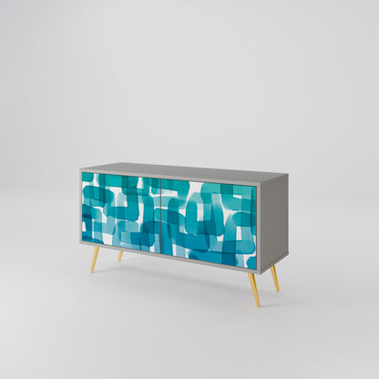 TURQUOISE RECTANGLES Mobile TV Compatto a 2 Ante