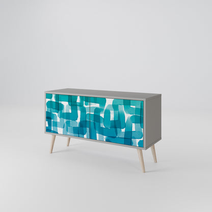 TURQUOISE RECTANGLES Mobile TV Compatto a 2 Ante