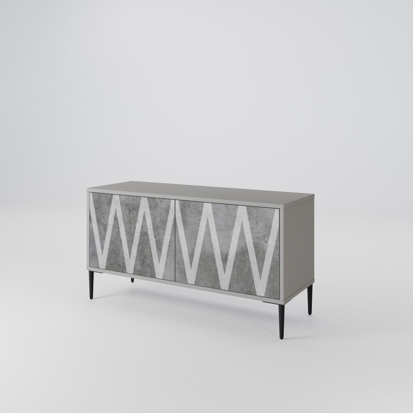 SOLID ZIG ZAG Compact 2-Door TV Cabinet