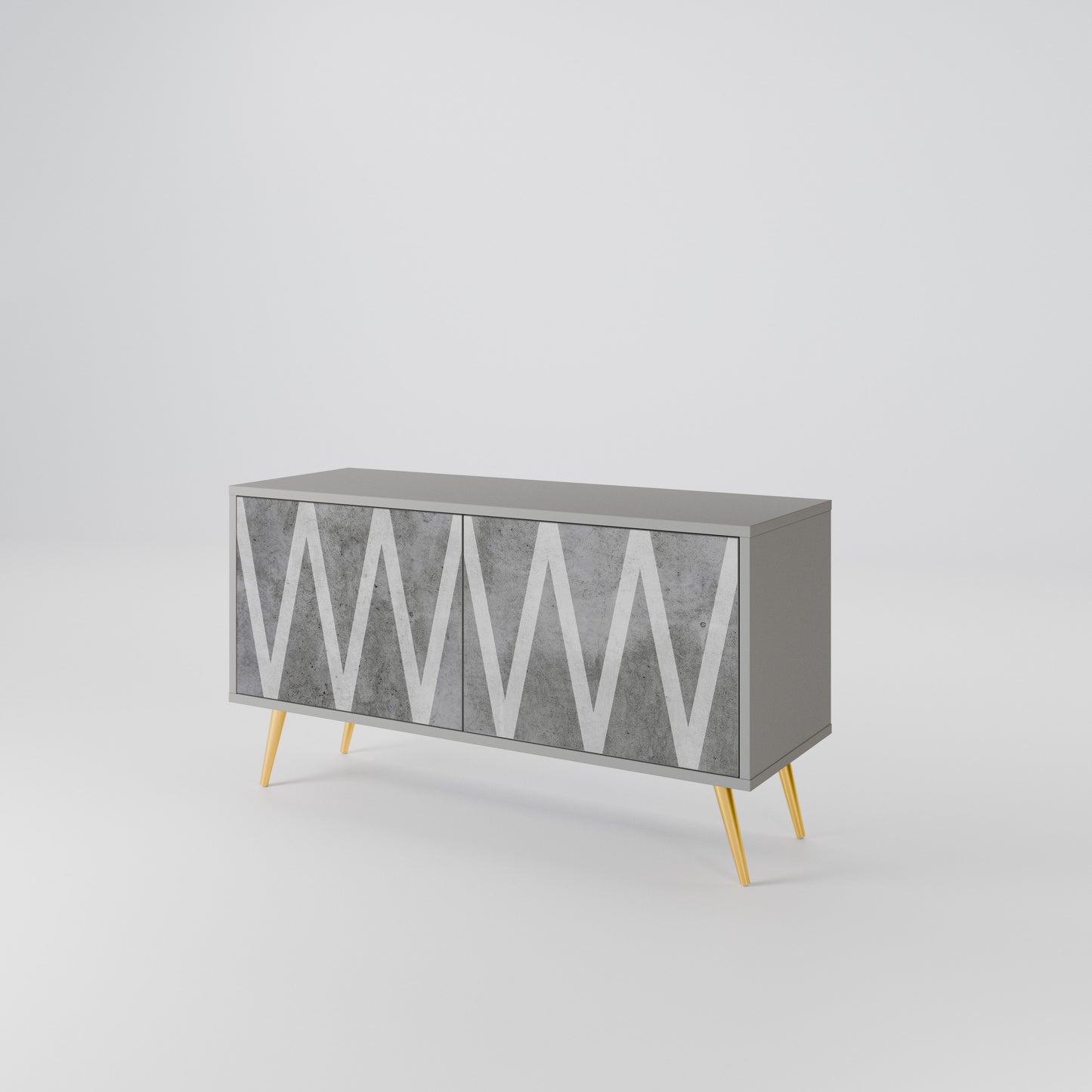 SOLID ZIG ZAG Compact 2-Door TV Cabinet