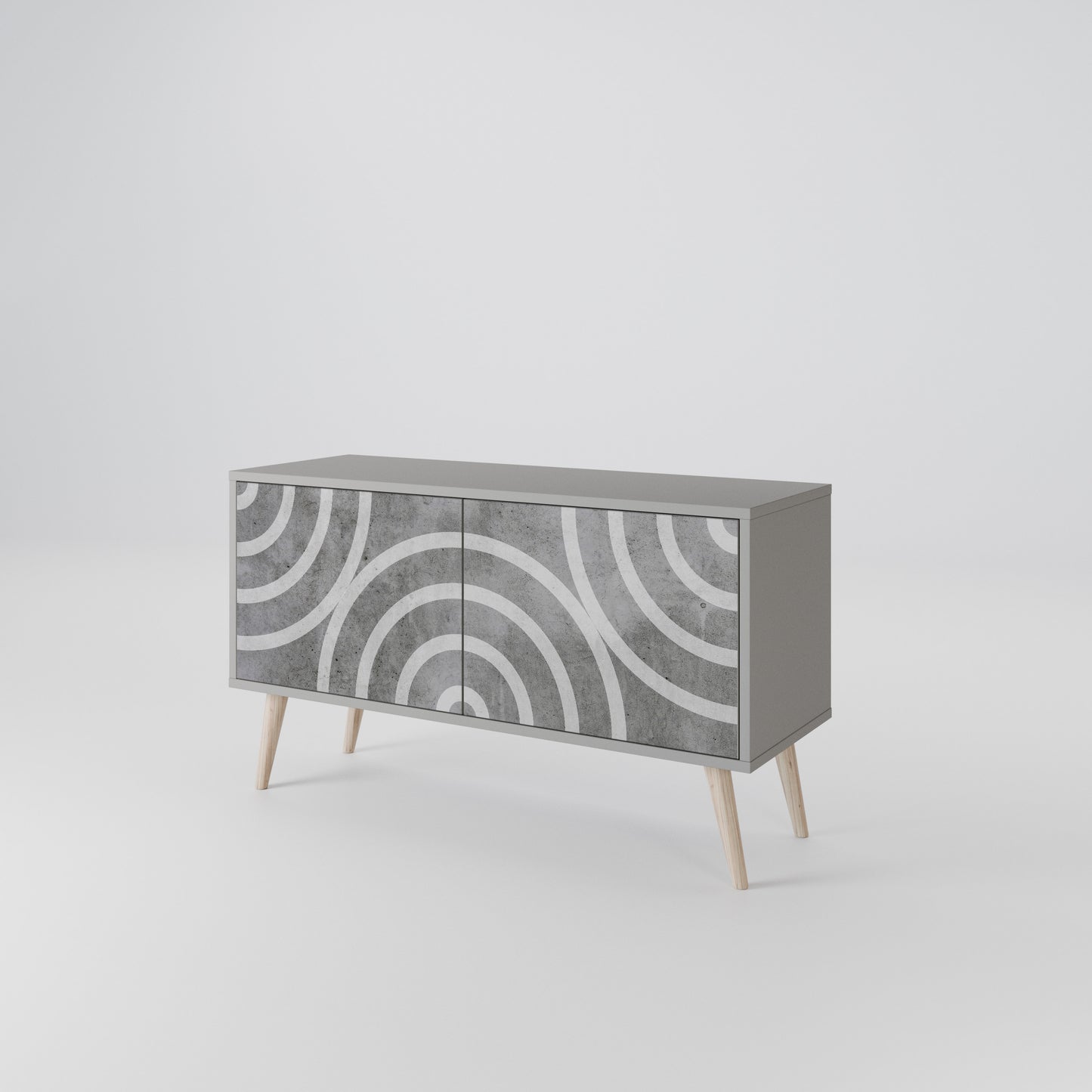 CIRCLE CONCRETE Mobile TV Compatto a 2 Ante