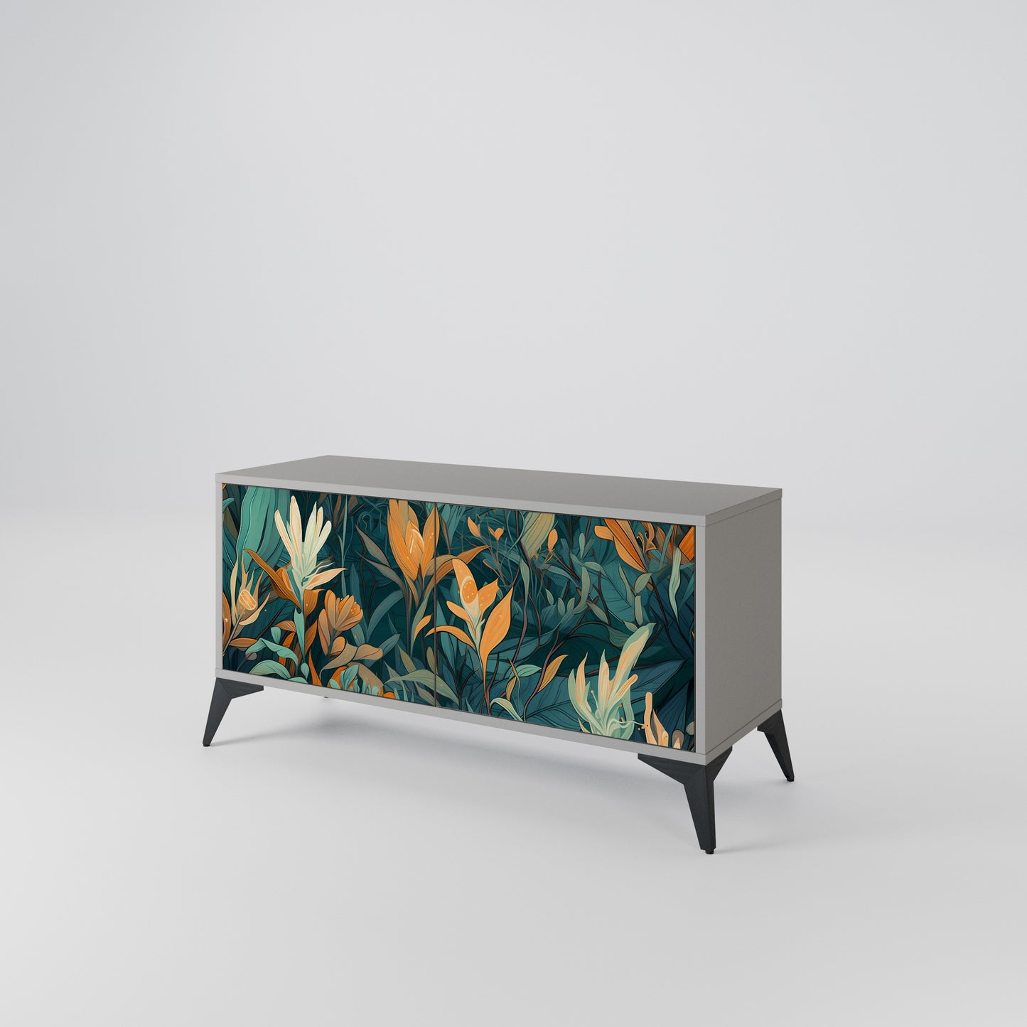 FLORAL SERENITY Mobile TV Compatto a 2 Ante