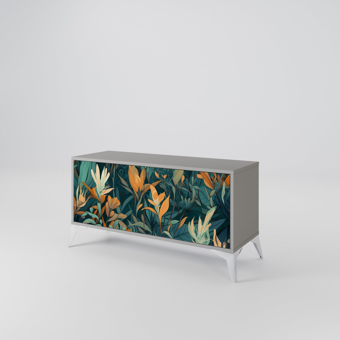 FLORAL SERENITY Mobile TV Compatto a 2 Ante