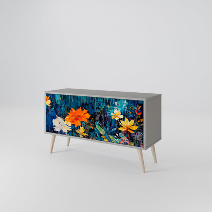 MIDNIGHT BLOSSOM Mobile TV Compatto a 2 Ante